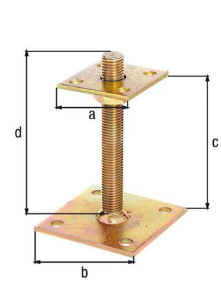 Soporte de poste I GAH Alberts (8001732517) 70x70x100x100x150mm acero bruto