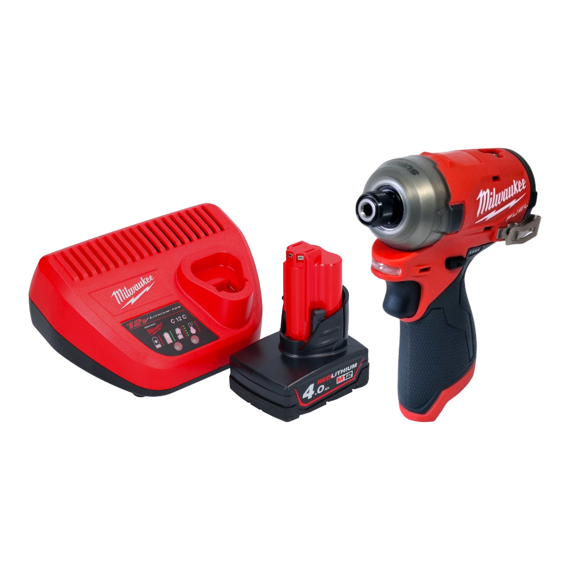 Milwaukee M12 FQID 401 Akku Schlagschrauber 12 V 50 Nm 1 4 Brushless 1x Akku 4 0 Ah Ladegeraet 0 - toolbrothers