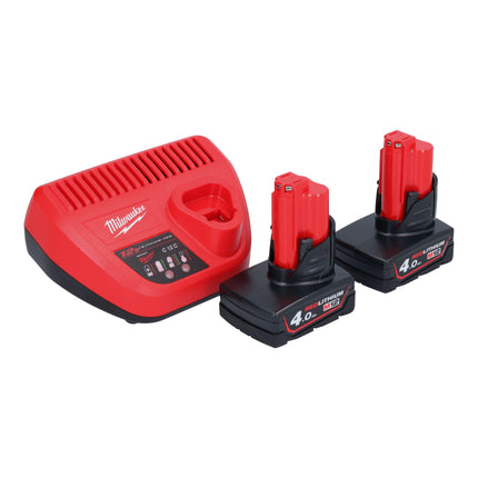 Milwaukee M12 FQID-402 Clé à choc sans fil 12 V 50 Nm 1/4'' Brushless + 2x batterie 4,0 Ah + chargeur