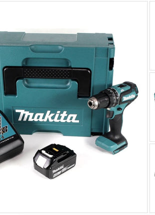 Makita DHP 485 RM1J 18 V Li-Ion Akku Schlagbohrschrauber im Makpac + 1 x 4,0 Ah Akku + Ladegerät - Toolbrothers