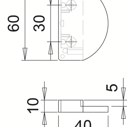 EDI Poignée de porte de balcon ( 3000261211 ) plastique brun