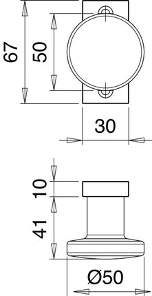 EDI Bouton de porte profilé 1394/0000 ( 3000200017 ) Matériau aluminium F1 fixe