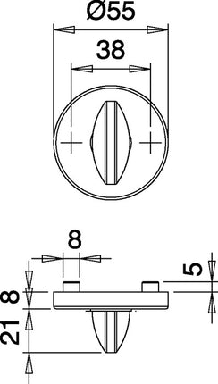 EDI Paire de rosaces de clé 057 ( 3000261370 ) acier inoxydable F00 rond