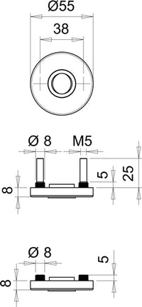 EDI Rosace de poignée 051 ( 3000261366 ) inox F00 ronde