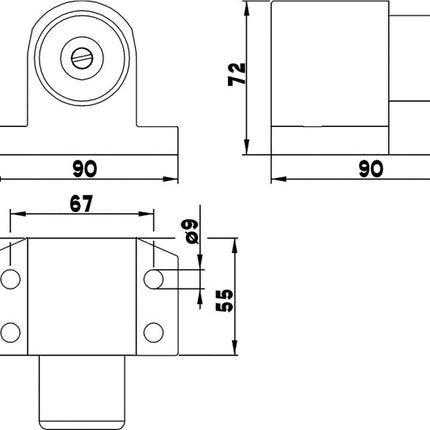 Butoir de butée DENI ROBUSTO ( 3000251209 ) métal léger laqué argent