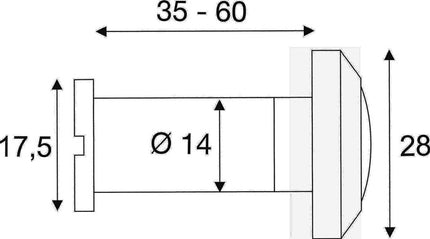 Judas BMB ( 3000259201 ) laiton chromé 35 mm / 60 mm