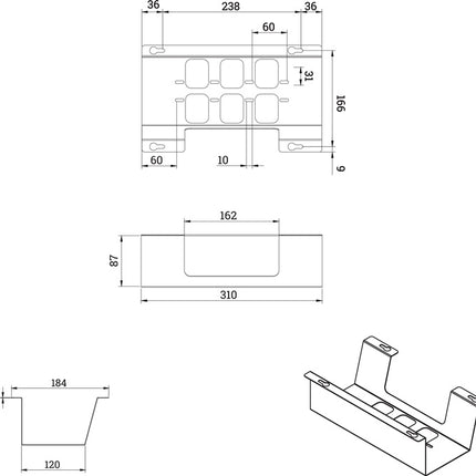 BMB Bac à câbles BOXIT V ( 3000273160 ) Métal noir