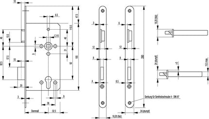 BKS Serrure à encastrer pour porte d'entrée 0024 ( 3322024113 ) PZW 22/55/92/10 mm DIN droite