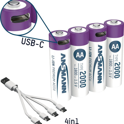 Ansmann Pile rechargeable ( 4000876124 ) 1,5 V 1800 mAh