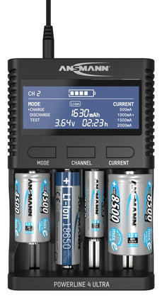 Ansmann Chargeur universel UBC Powerline 4 Ultra ( 4000902123 ) avec adaptateur secteur