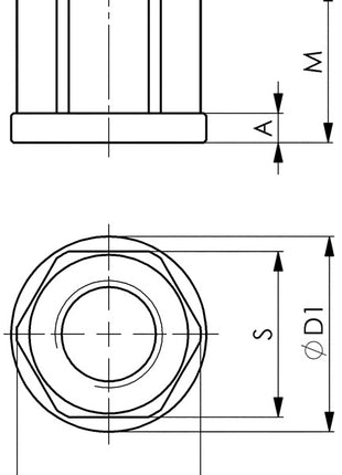 Tuerca hexagonal AMF DIN 6331 (4000833405) M6, tamaño de llave 10 mm, clase de resistencia 10