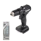 Makita DHP 483 ZB Akku Schlagbohrschrauber 18 V 40Nm schwarz Solo + 5tlg. Bohrer-Set - ohne Akku, ohne Ladegerät - Toolbrothers