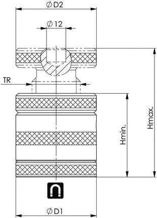 Support à visser AMF n° 6400M ( 4000833476 ) taille 80 hauteur 60 - 80 mm