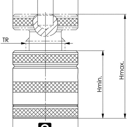 Support à visser AMF n° 6400M ( 4000833476 ) taille 80 hauteur 60 - 80 mm