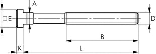 AMF T-Nutenschraube (DIN 787) ( 4000603223 ) T-Nut 16 mm M16 Länge 125 mm