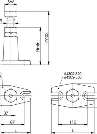 AMF Schraubbock Nr. 6430S Atlas ( 4000833130 ) Größe 320 Höhe 200 - 320 mm