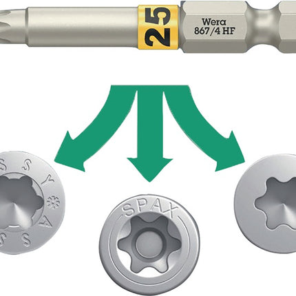 Wera Bit 867 TORX(R) HF ( 8002899420 ) 1/4 ″ TX 20 Longueur 50 mm