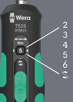 Jeu de tournevis dynamométriques Wera 7515/7 (4000828160) 7 pièces 2, 3, 4, 5, 6 Nm