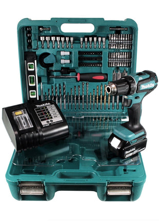 Makita DDF 485 SMTK Akku Bohrschrauber 18 V 50Nm +1x Akku  4,0Ah + Ladegerät + 101 tlg. Werkzeugset im Koffer - Toolbrothers