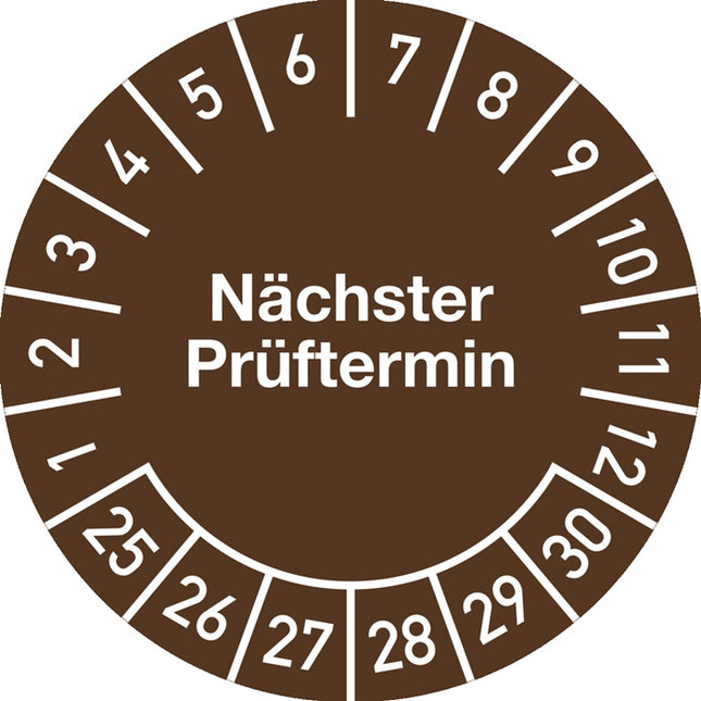 Plaquette de contrôle pluriannuelle ( 9000477117 ) Ø 30 mm film