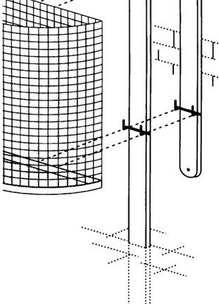 Support en fer ( 9194491024 ) hauteur 1400 mm à bétonner adapté aux poubelles 27 l