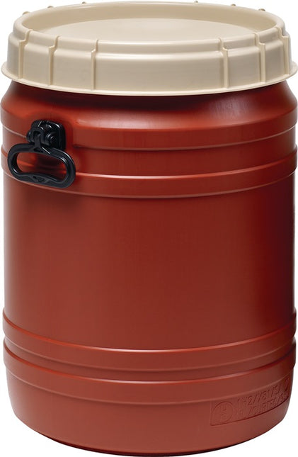 Fût à col large ( 9000450114 ) 64 l brun avec couvercle beige Ouverture de remplissage-Ø 354 mm