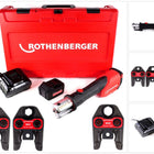 Rothenberger ROMAX 4000 Basic Set Akku Pressmaschine 18V 34 kN + 1x Akku 4,0Ah + Ladegerät + 3x Pressbacken M + Koffer ( 1000001927 ) - Toolbrothers