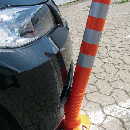 Poteau de barrage ( 9000490026 ) plastique orange/blanc Ø 80 mm avec matériel de fixation