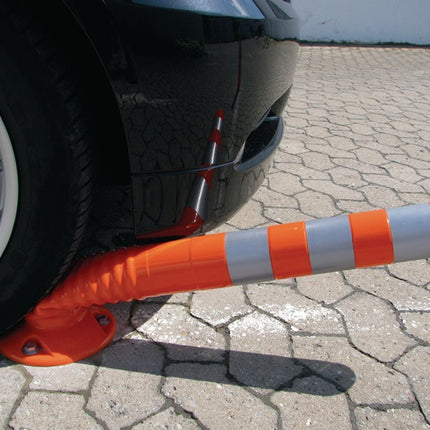 Poteau de barrage ( 9000490026 ) plastique orange/blanc Ø 80 mm avec matériel de fixation