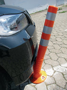 Poteau de barrage ( 9000490028 ) plastique noir/jaune Ø 80 mm hauteur hors sol=1000 mm