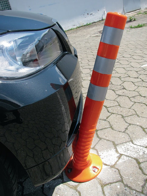 Poteau de barrage ( 9000490020 ) plastique orange/blanc Ø 80 mm avec matériel de fixation