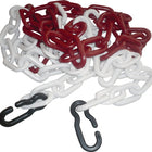 Chaîne de délimitation ( 9000490024 ) Polypropylène carbonate rouge/blanc 9 mm avec 2 crochets universels