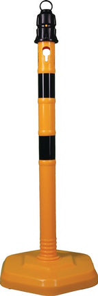 Poteau de barrage ( 9000480220 ) PPC jaune/noir Ø 63 mm avec oeillet