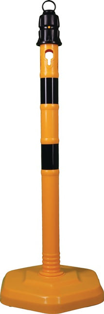 Poteau de barrage ( 9000480220 ) PPC jaune/noir Ø 63 mm avec oeillet