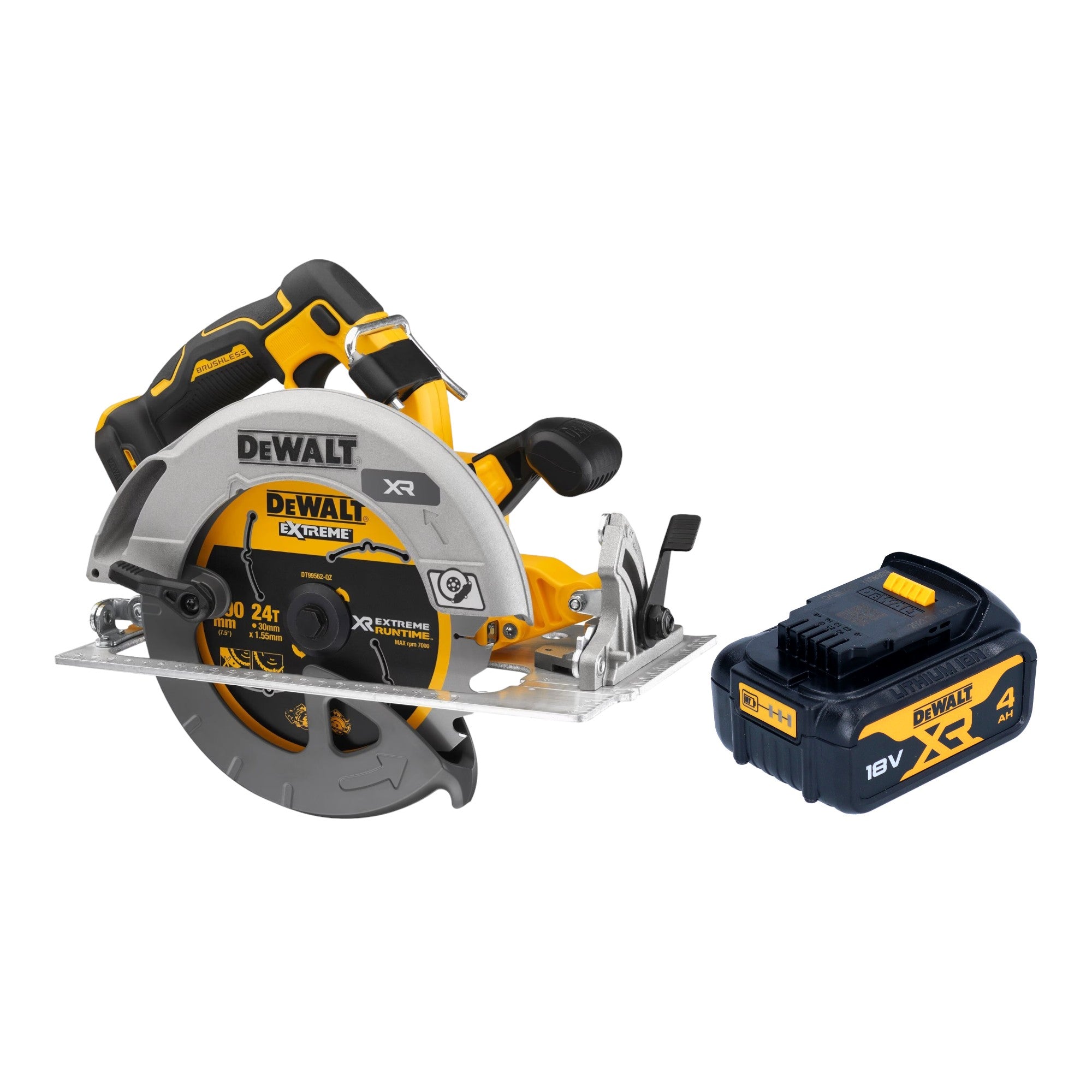 DeWalt DCS 573 N Akku Handkreissaege 18 V 190 x 30 mm Brushless 1x Akku 4 0 Ah ohne Ladegeraet 0 - toolbrothers
