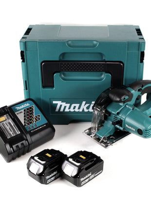 Makita DCS 552 RMJ 18 V Akku Metall Handkreissäge 136 mm im Makpac + 2x 4,0 Ah Akku und Lader + Sägeblatt und Schutzbrille - Toolbrothers