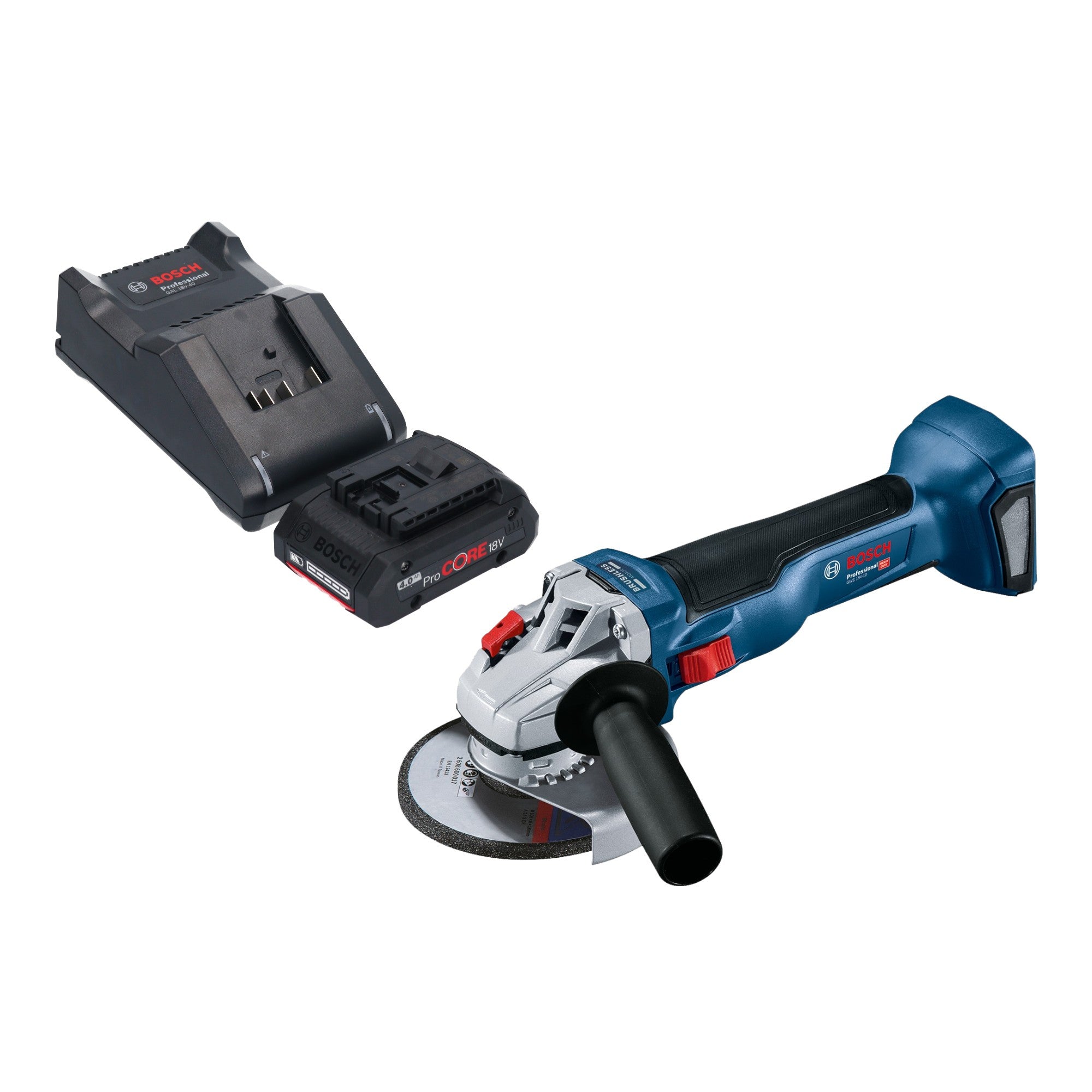 Bosch GWS 18V 10 Professional Akku Winkelschleifer 18 V 125 mm Brushless 1x ProCORE Akku 4 0 Ah Ladegeraet 0 - toolbrothers