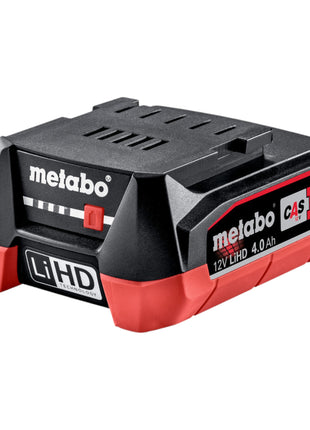 Metabo Jeu de batteries 2x LiHD Bloc de batteries 12 V 4,0 Ah / 4000 mAh Li-Ion avec indicateur de charge ( 2x 625349000 )