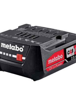 Metabo Jeu d'accumulateurs 2x bloc d'accumulateurs Li-Power 12 V 2,0 Ah / 2000 mAh Li-Ion avec affichage de l'état de charge ( 2x 625406000 )