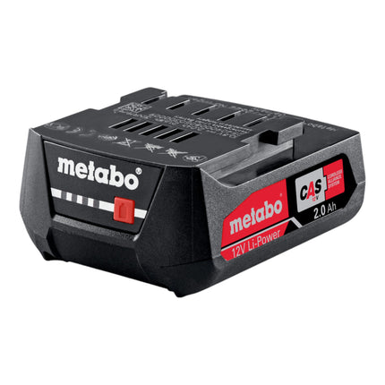 Metabo Jeu d'accumulateurs 4x bloc d'accumulateurs Li-Power 12 V 2,0 Ah / 2000 mAh Li-Ion avec affichage de l'état de charge ( 4x 625406000 )
