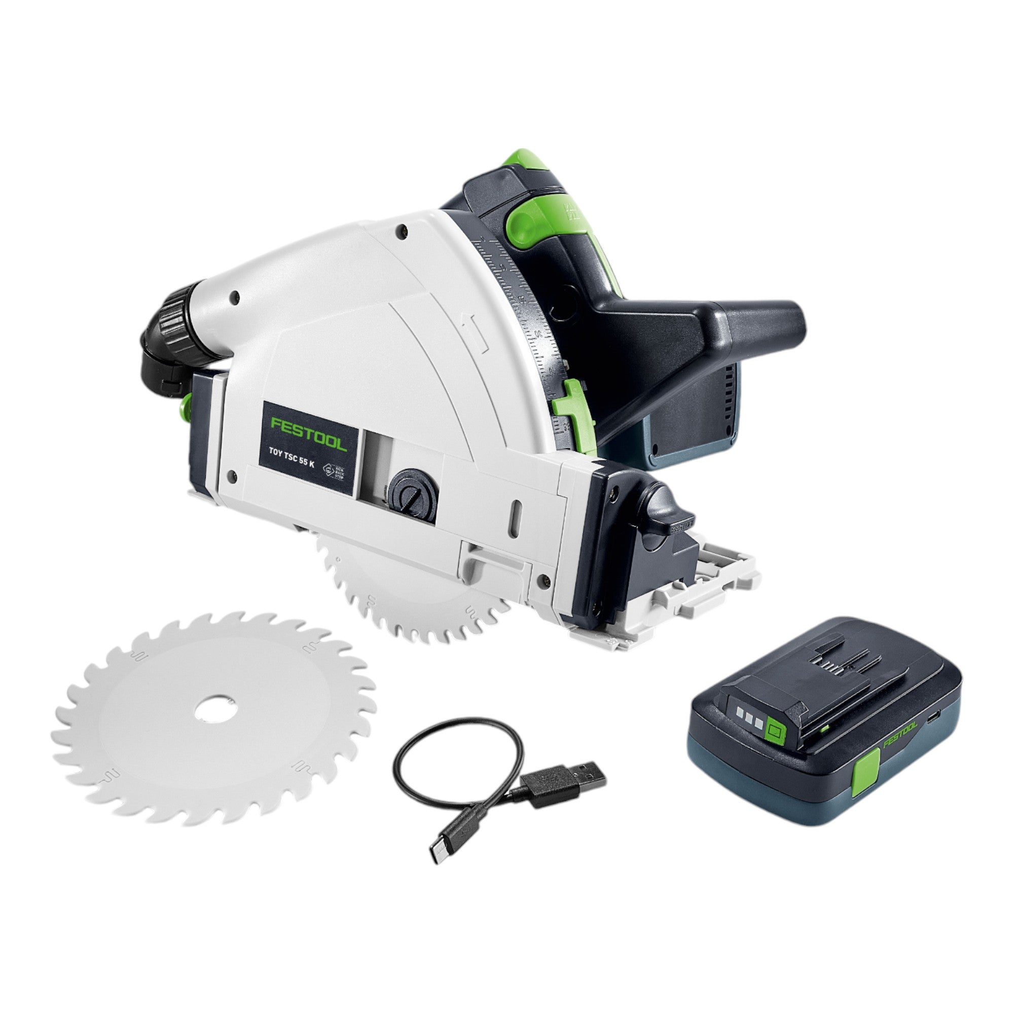 Festool TY TSC Spielzeug Akku Tauchsaege 1x Akku 2x Kreissaegeblatt 577938  0 - toolbrothers
