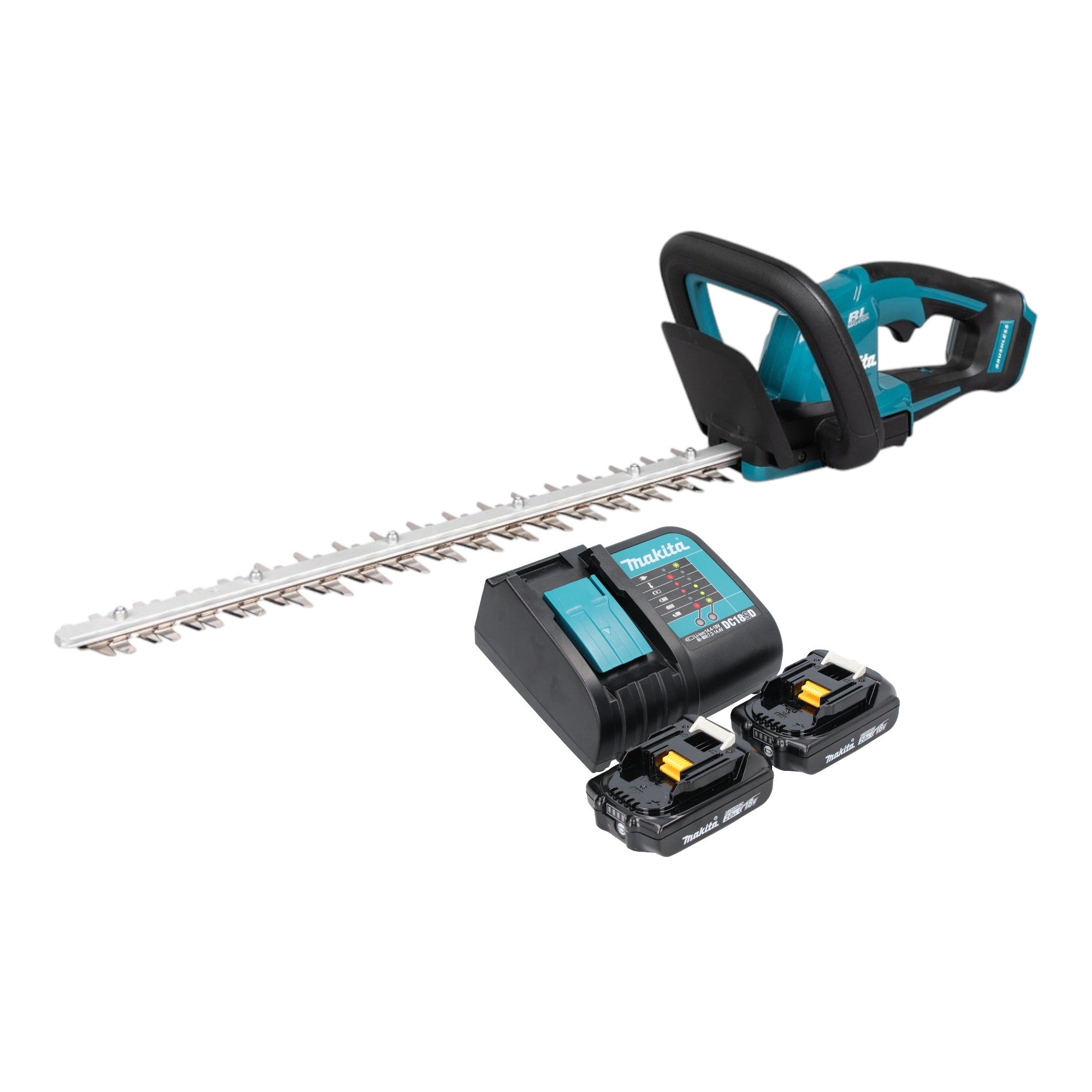 Makita DUH 506 SA2 Akku Heckenschere 18 V 50 cm Brushless 2x Akku 2 0 Ah Ladegeraet 0 - toolbrothers