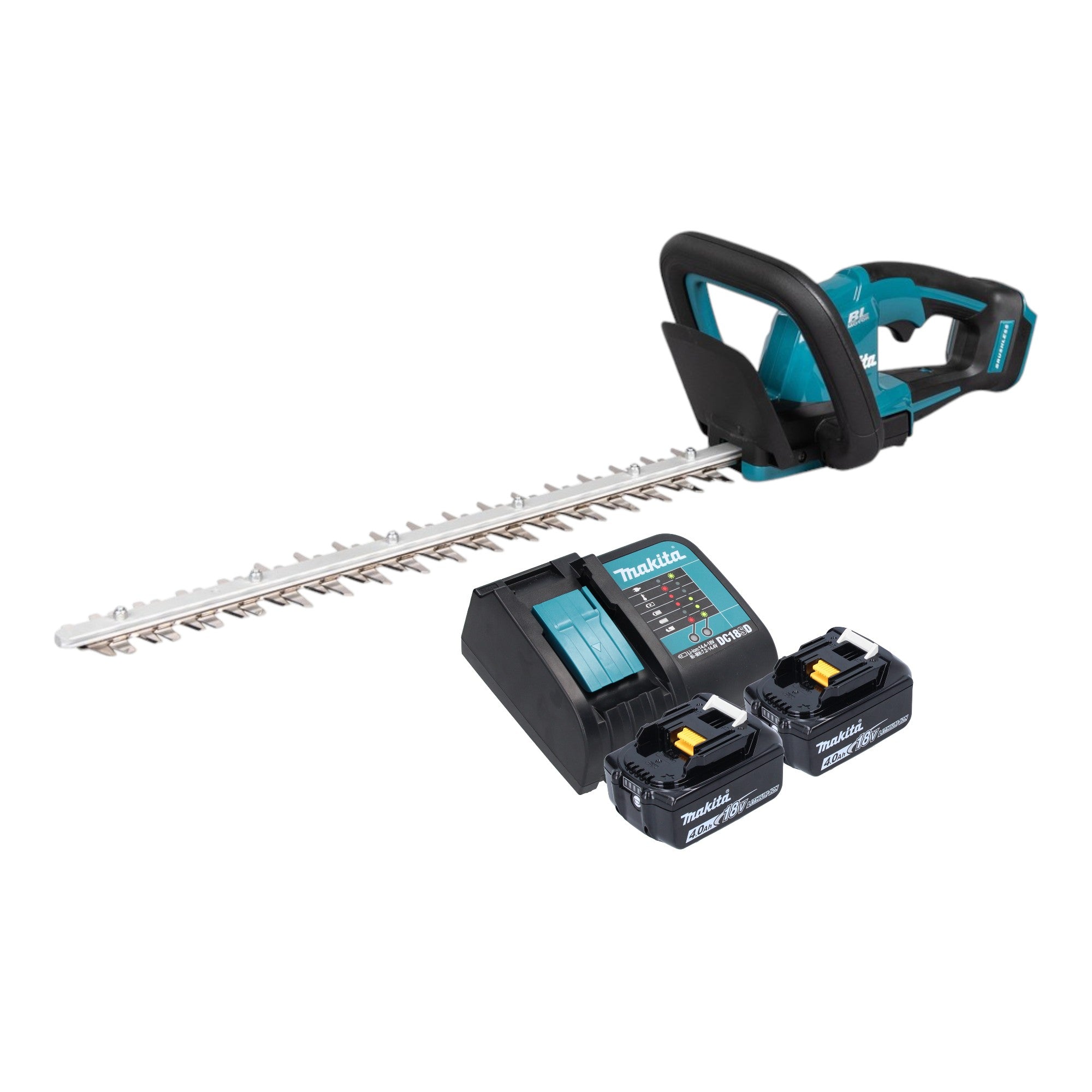 Makita DUH 506 SM2 Akku Heckenschere 18 V 50 cm Brushless 2x Akku 4 0 Ah Ladegeraet 0 - toolbrothers