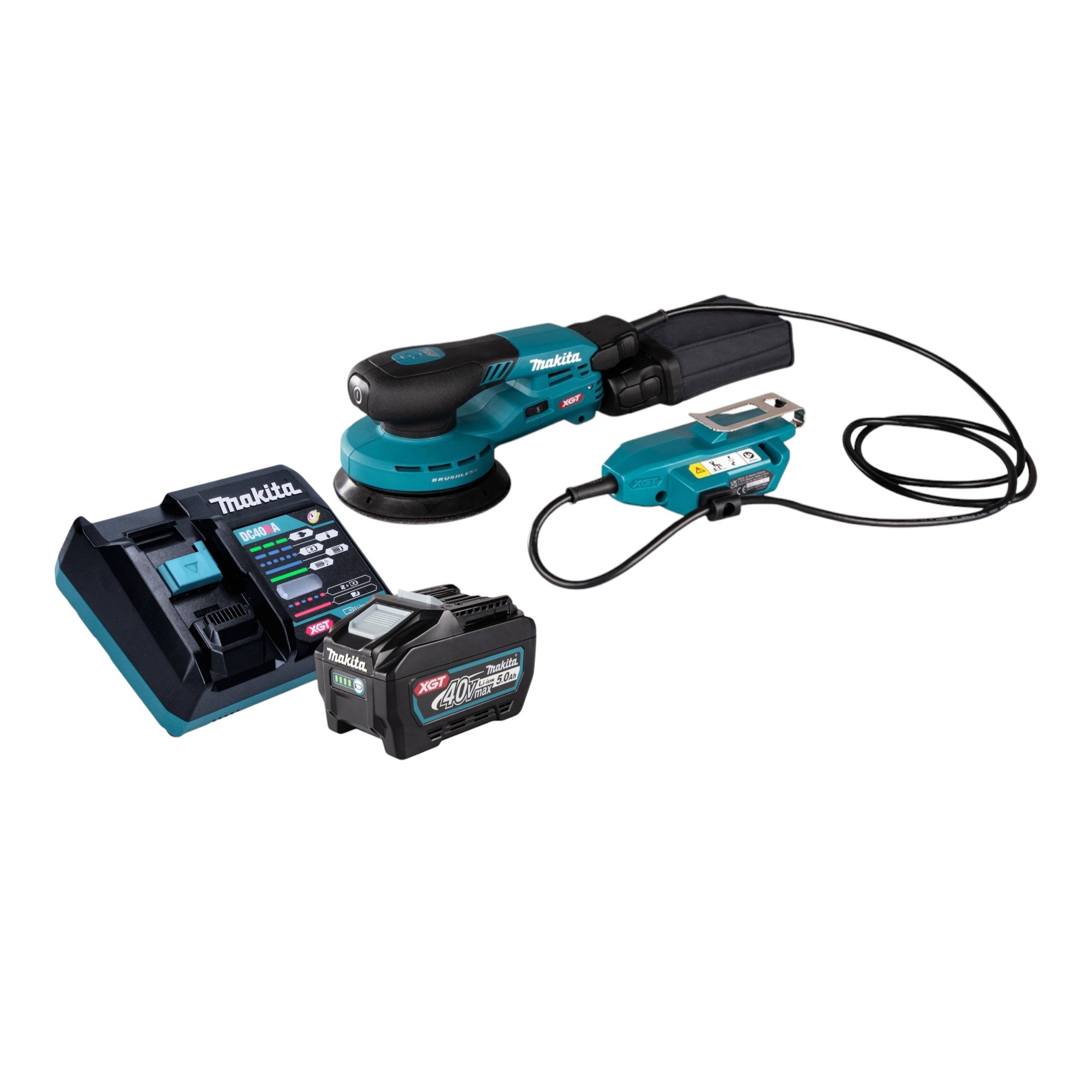 Makita BO 001 CGT101 Akku Exzenterschleifer 40 V max 125 mm 5 0 mm Hub Brushless 1x Akku 5 0 Ah Ladegeraet 0 - toolbrothers