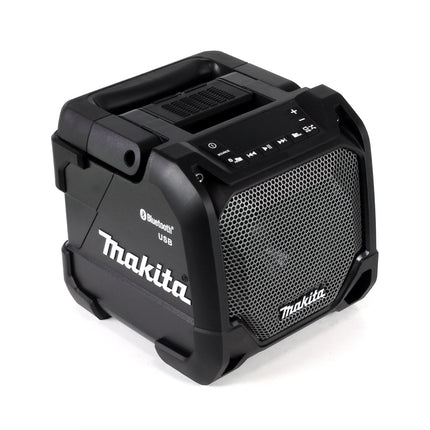 Makita DMR 202 RM B Baustellen Lautsprecher Schwarz Bluetooth Akku und Netzbetrieb mit 2x 4,0 Ah Akku und Ladegerät - Toolbrothers