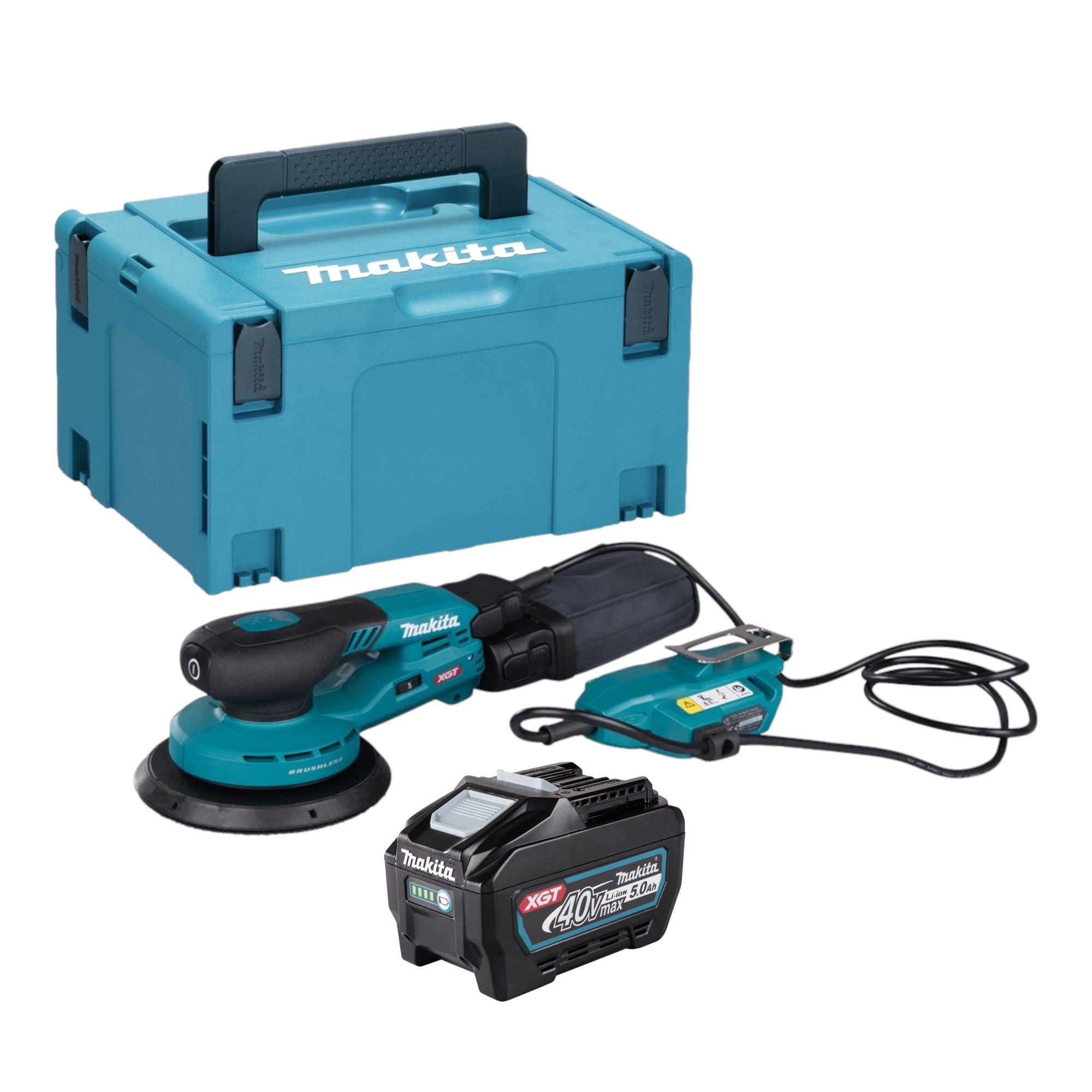 Makita BO 002 CGT101 Akku Exzenterschleifer 40 V max 150 mm 5 0 mm Hub Brushless 1x Akku 5 0 Ah Makpac ohne Ladegeraet 0 - toolbrothers