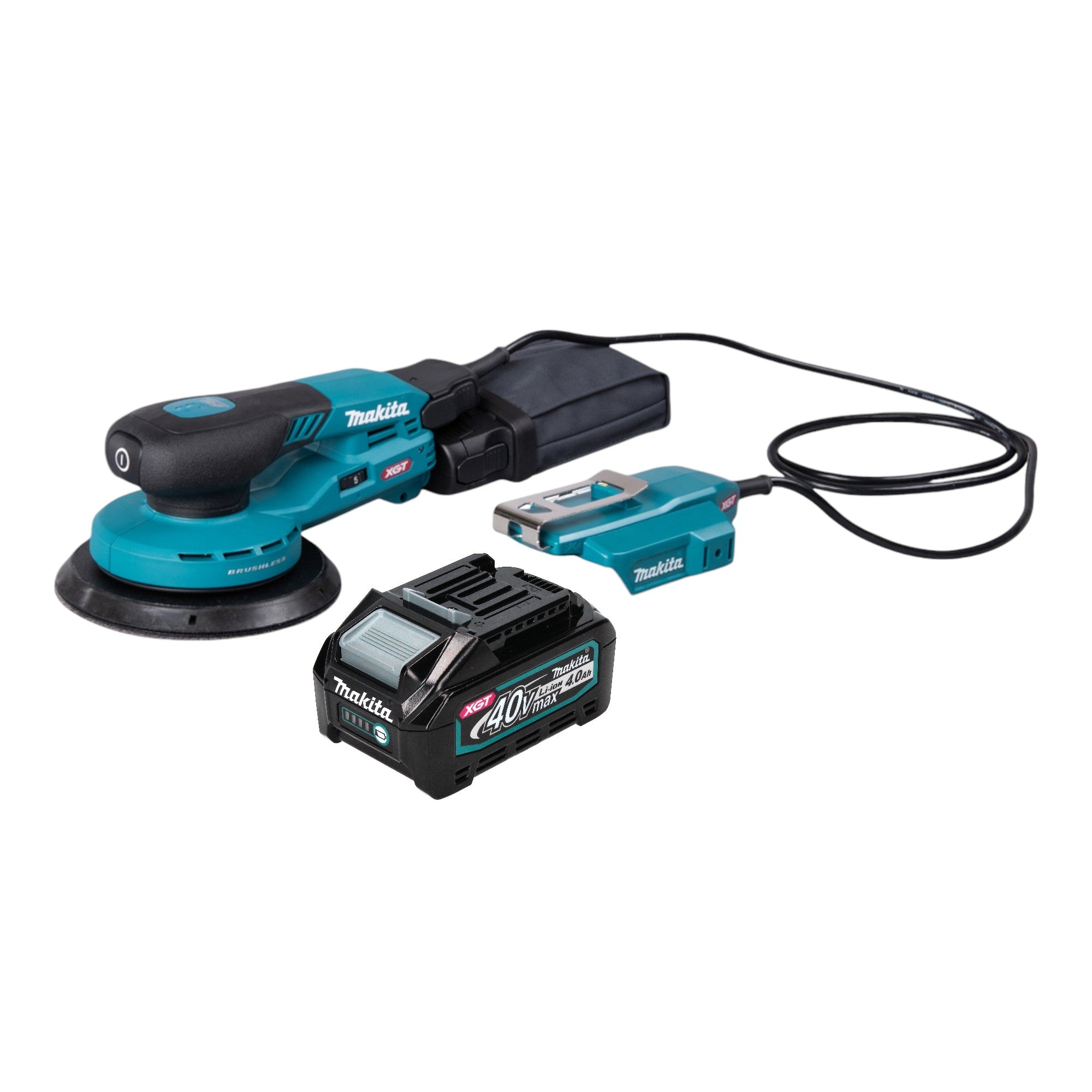 Makita BO 004 CGM1 Akku Exzenterschleifer 40 V max 150 mm 3 0 mm Hub Brushless 1x Akku 4 0 Ah ohne Ladegeraet 0 - toolbrothers