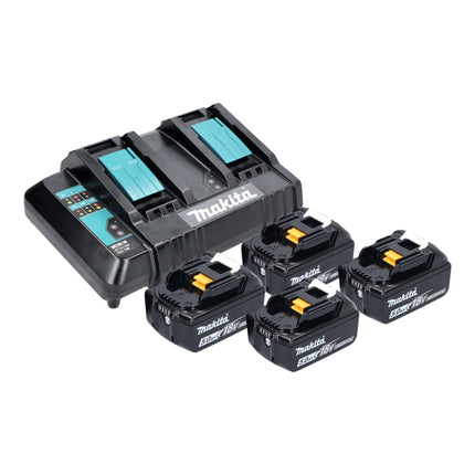 Makita DLM 538 CT4 Tondeuse à gazon sans fil 36 V ( 2x 18 V ) 530 mm + 4x batterie 5,0 Ah + chargeur