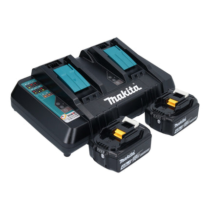 Makita DLM 538 PM2 Tondeuse à gazon sans fil 36 V ( 2x 18 V ) 530 mm + 2x batterie 4,0 Ah + chargeur