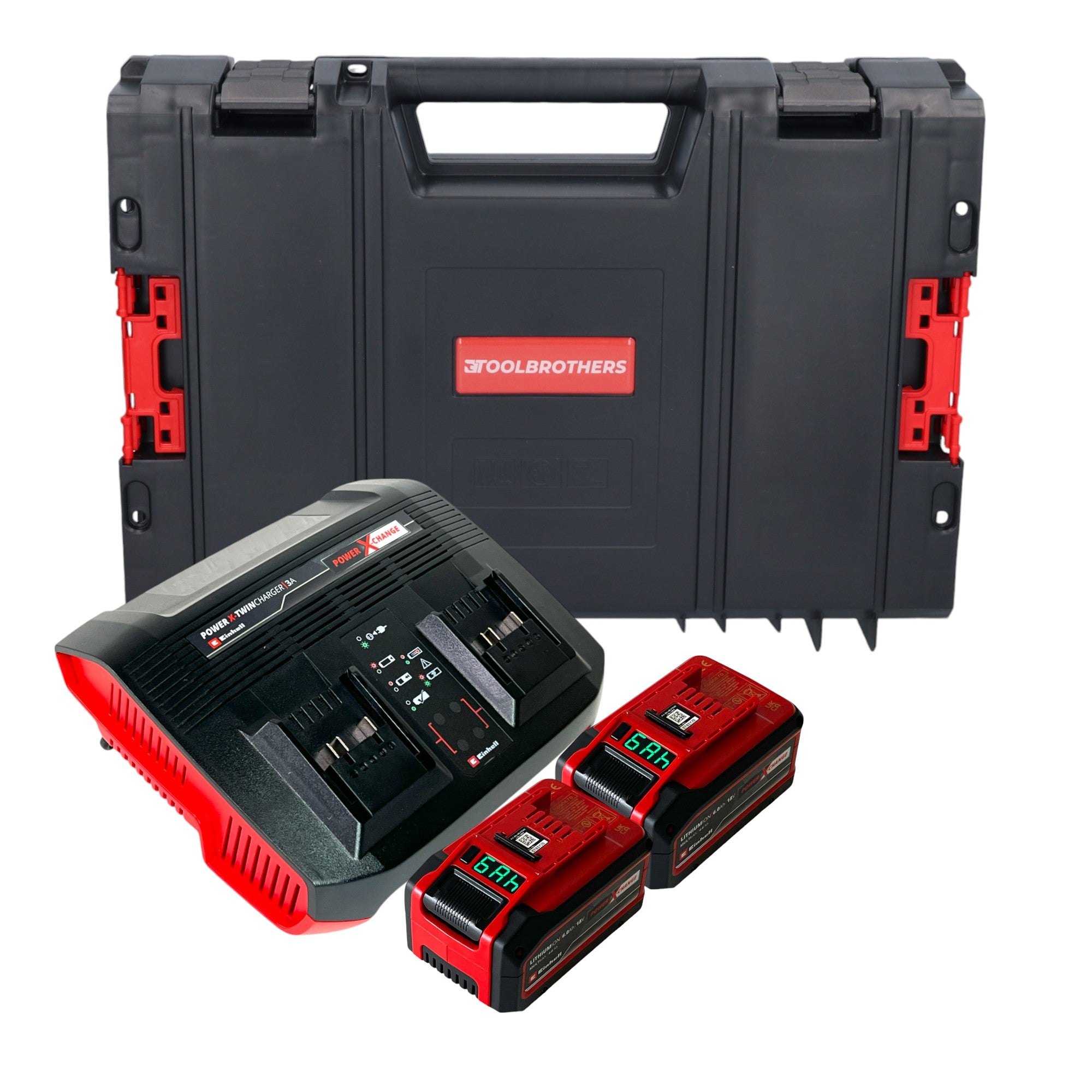 Einhell PXC Starter Kit 2x Multi Ah Power X Change Plus 18 V 4 0 6 0 Ah 2x 4511502 Power X Twincharger 3A Doppel Ladegeraet 4512069 Toolcase 0 - toolbrothers